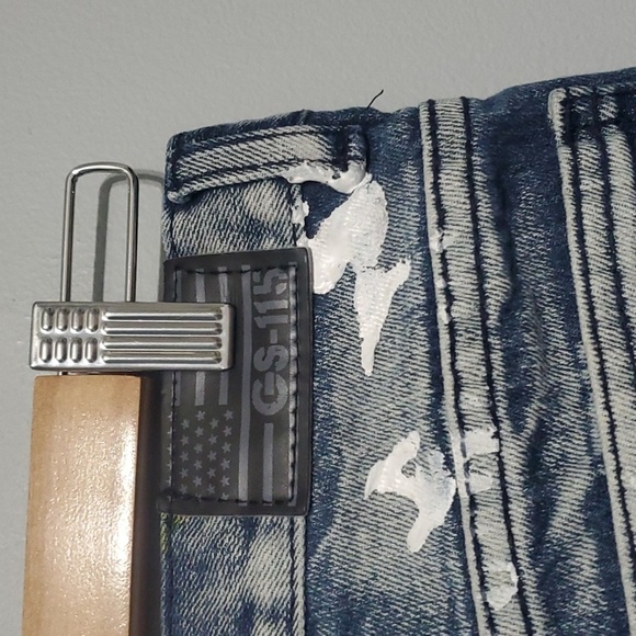 GS-115 Denim Jeans Boys Size 12 Blue Moto Paint Dye Splatter Artzy Art - Picture 8 of 13